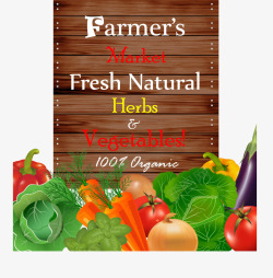蔬菜宣传板矢量图素材