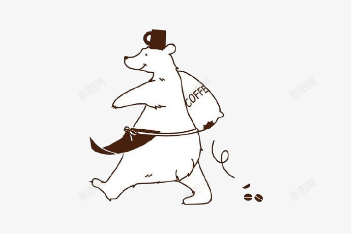 卡通插画卖咖啡的北极熊png免抠素材_新图网 https://ixintu.com 儿童 卡通 卡通北极熊 插画