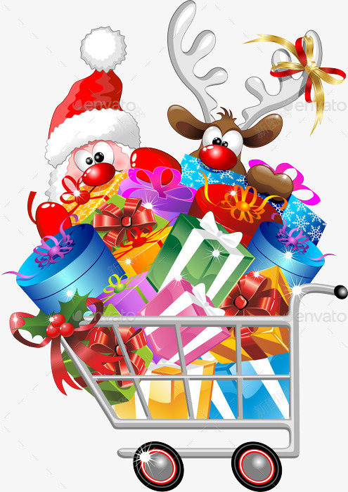 圣诞节购物车图像png免抠素材_新图网 https://ixintu.com 免费 图像 圣诞节 圣诞节购物车免费下载图像 购物车