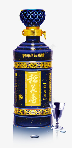 高档酒瓶设计稻花香活力型酒高清图片