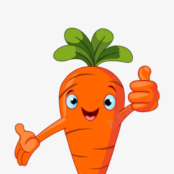 胡萝卜食品卡通红心萝卜素菜高清图片