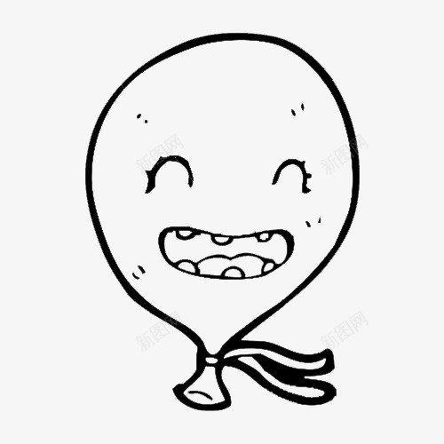 笑脸气球简笔画图标png_新图网 https://ixintu.com 手绘气球 气球涂鸦 气球简笔画 笑脸气球简笔画 简笔画 黑色气球