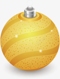 黄色圣诞装饰球素材