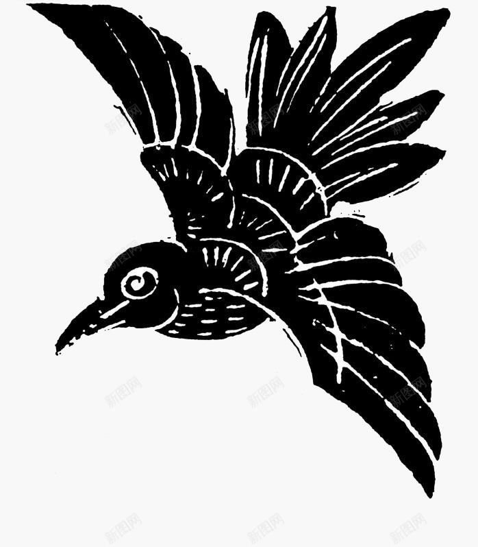 手绘飞行的乌鸦png免抠素材_新图网 https://ixintu.com 乌鸦 乌鸦飞过 手绘 设计 飞行 黑色