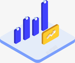 立体图标素描25D股票走势商务图标高清图片