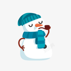 魔术帽可爱的雪人帽子围巾冬季卡矢量图素材