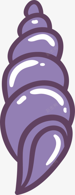 紫色闪耀卡通海螺素材