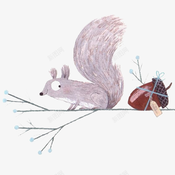 松鼠png免抠素材_新图网 https://ixintu.com 冬天 动物 卡通 可爱 手绘 插画 文艺 松鼠 清新