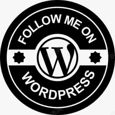 跟随我的WordPress的复古徽章图标图标