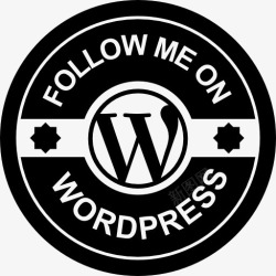 WordPress网站跟随我的WordPress的复古徽章图标高清图片