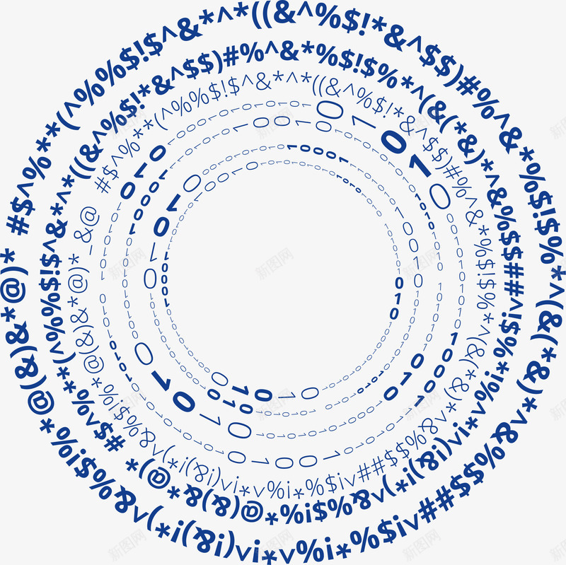 蓝色简约符号圆圈png免抠素材_新图网 https://ixintu.com 二进制 图案 圆圈 数字 数码 科技 符号 简约 蓝色 边框纹理