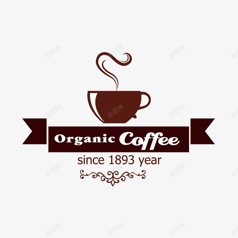 咖啡标志png免抠素材_新图网 https://ixintu.com 咖啡杯 手绘 艺术字