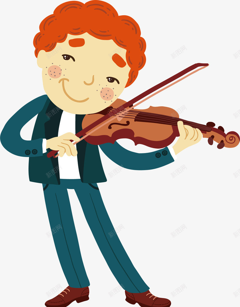 拉小提琴的男士png免抠素材_新图网 https://ixintu.com 乐器 小提琴 手绘 男士