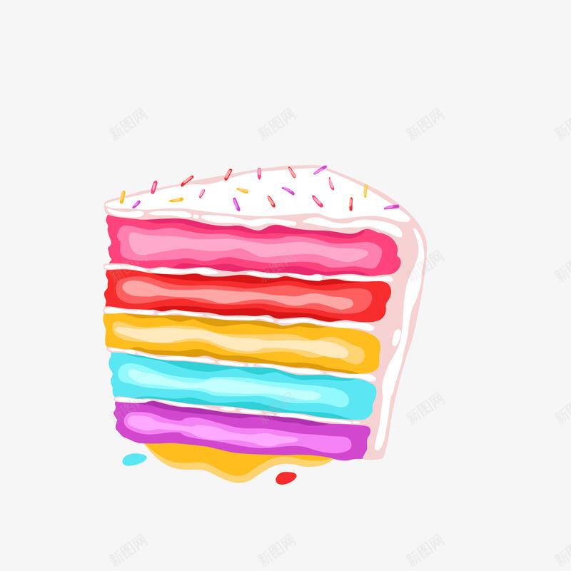 卡通手绘彩虹蛋糕甜品png免抠素材_新图网 https://ixintu.com 卡通 彩虹蛋糕 手绘 甜品