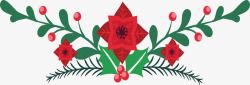 红色花朵标题框矢量图素材