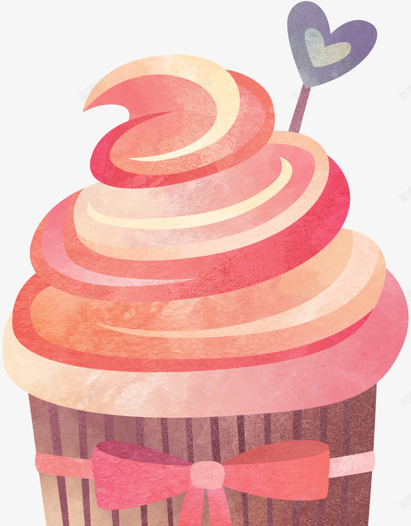 卡通手绘粉色的蛋糕png免抠素材_新图网 https://ixintu.com 创意 动漫动画 卡通手绘 简约 粉色的蛋糕 蝴蝶结