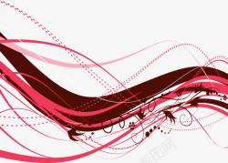 线描红酒红色波浪动感线高清图片
