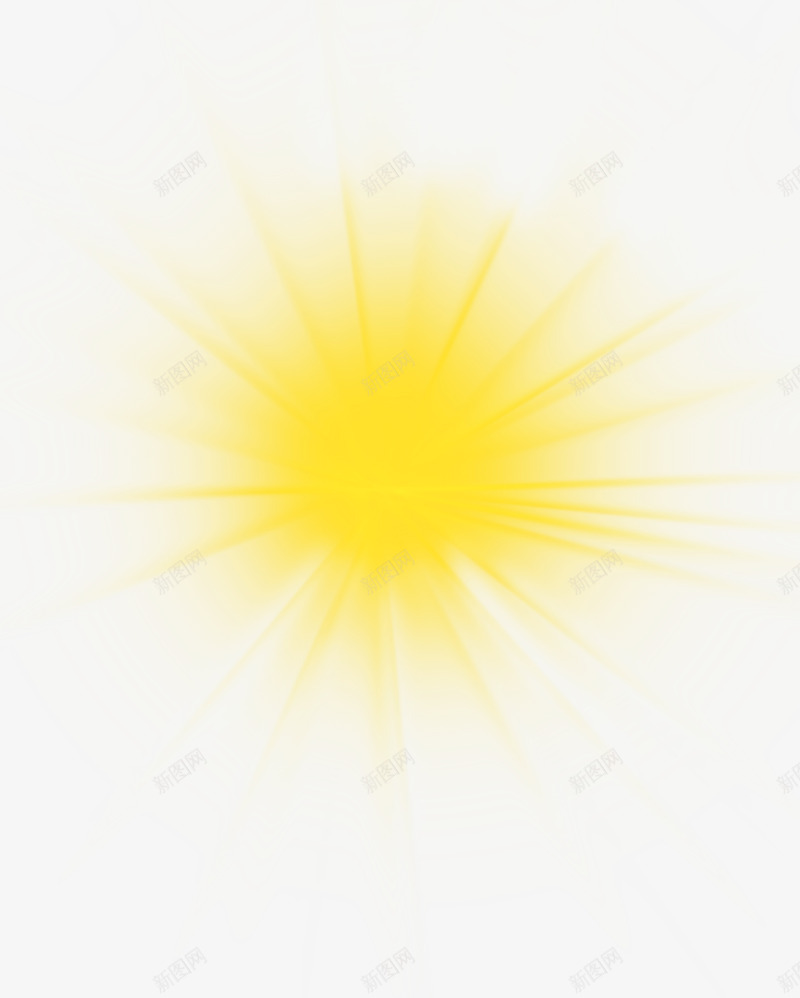 黄色卡通放射日光手绘png免抠素材_新图网 https://ixintu.com 卡通 放射 日光 设计 黄色