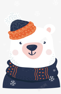 冬天banner可爱的大白熊矢量图高清图片