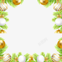 圆球植物绿色圣诞边框高清图片