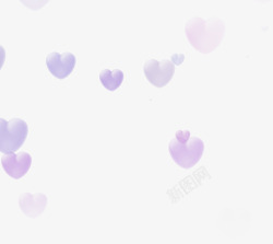 淡紫色的爱心气泡素材