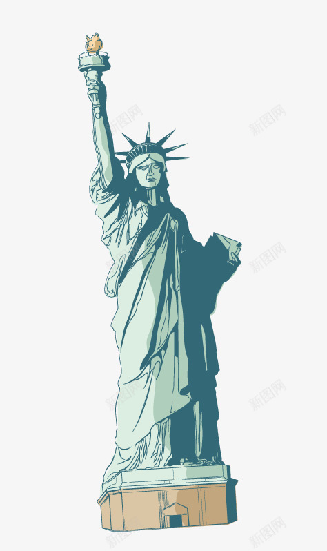 自由女神png免抠素材_新图网 https://ixintu.com 美国建筑 自由女神 雕像