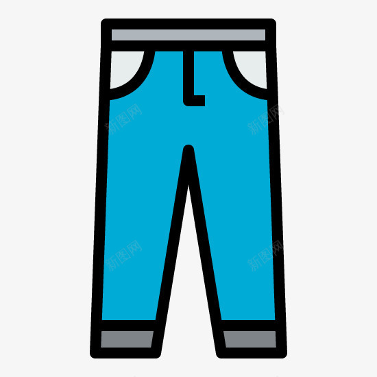 蓝色裤子png免抠素材_新图网 https://ixintu.com 儿童图画 卡通裤子 手绘图 插图 蓝色裤 衣物 装饰
