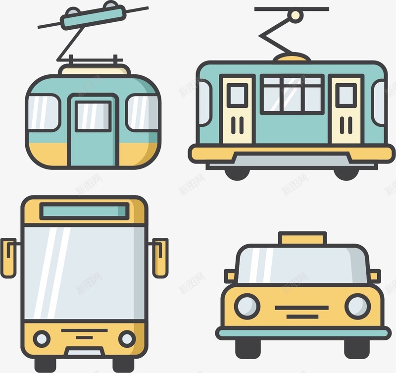 景区缆车png免抠素材_新图网 https://ixintu.com 公交车 出租车 游园车 矢量素材 缆车