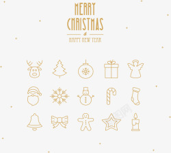 可爱小天使素材线性圣诞节元素图标高清图片