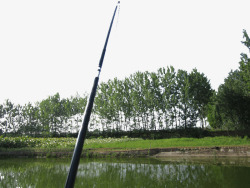 野外钓鱼的鱼竿素材