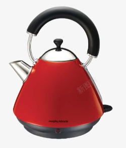 红色水壶产品实物热水壶高清图片