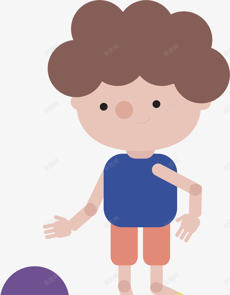 玩皮球的男孩png免抠素材_新图网 https://ixintu.com 孩子 手绘 烫发 男孩 运动