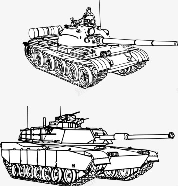 手绘重型战车矢量图图标图标