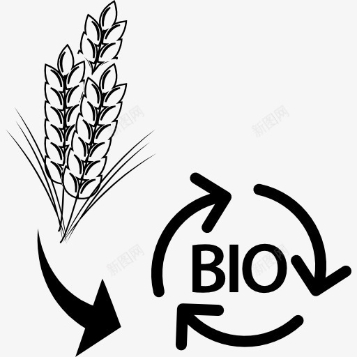 小麦废弃物生物质图标png_新图网 https://ixintu.com 回收利用 小麦 废物 生物 符号 能量回收 谷类食品 质量