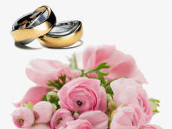 婚庆戒指玫瑰素材