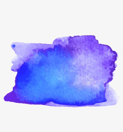 蓝紫色水彩墨迹矢量图素材