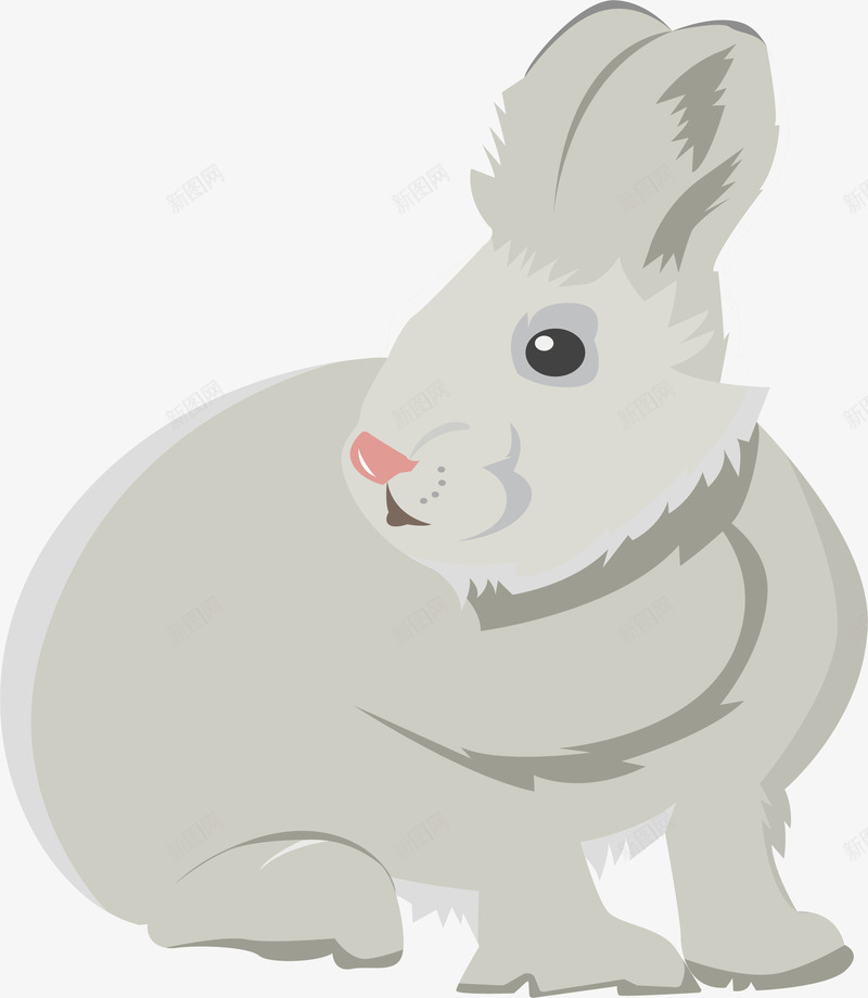 毛茸茸的可爱小灰兔矢量图ai免抠素材_新图网 https://ixintu.com 兔子 冬天兔子 可爱兔子 小灰兔 森林动物 矢量png 矢量图