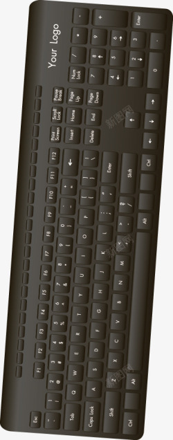 手绘精美黑色电脑键盘矢量图素材