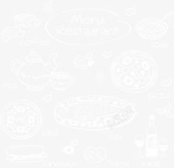 欧美餐饮欧美黑板手绘食物矢量图高清图片