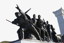 纪念长征六盘山红军长征纪念广场雕塑高清图片