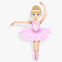粉色裙装芭蕾舞女孩素材