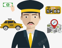 出租车标签计程车司机高清图片
