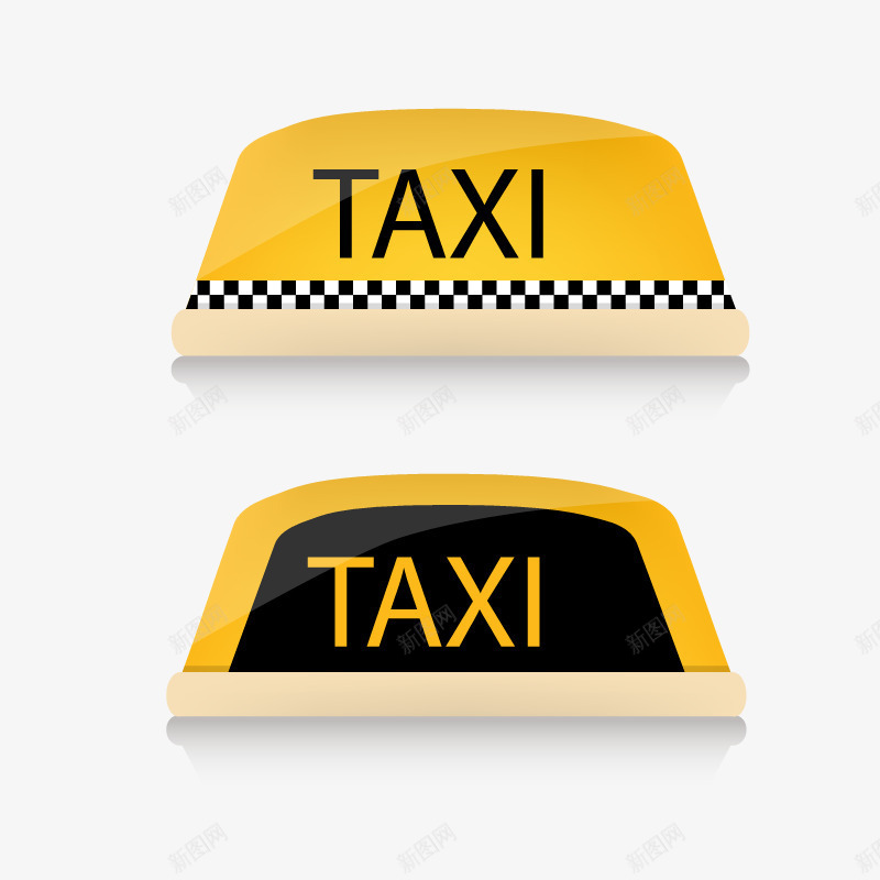 出租车矢量图ai免抠素材_新图网 https://ixintu.com TAXI 车招牌 车灯 黄色 矢量图