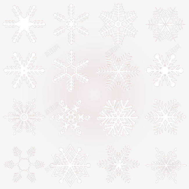 16款白色雪花png免抠素材_新图网 https://ixintu.com 冬天 圣诞 白色 雪花