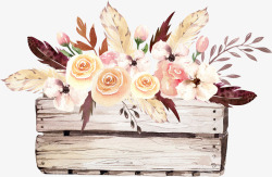 花朵花瓣木板装饰素材