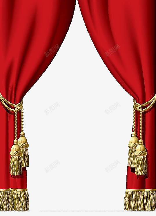 婚庆窗帘png免抠素材_新图网 https://ixintu.com 大红色 定制 挂钩式 红帘 遮光