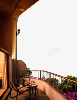 阳台躺椅房地产阳台景观园林高清图片