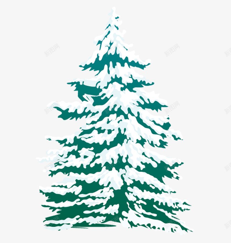 手绘圣诞树png免抠素材_新图网 https://ixintu.com 圣诞 圣诞树 手绘 松树 雪 雪地 雪花