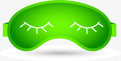 绿色闭眼荧光色眼罩素材
