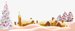 雪景房屋圣诞节背景高清图片